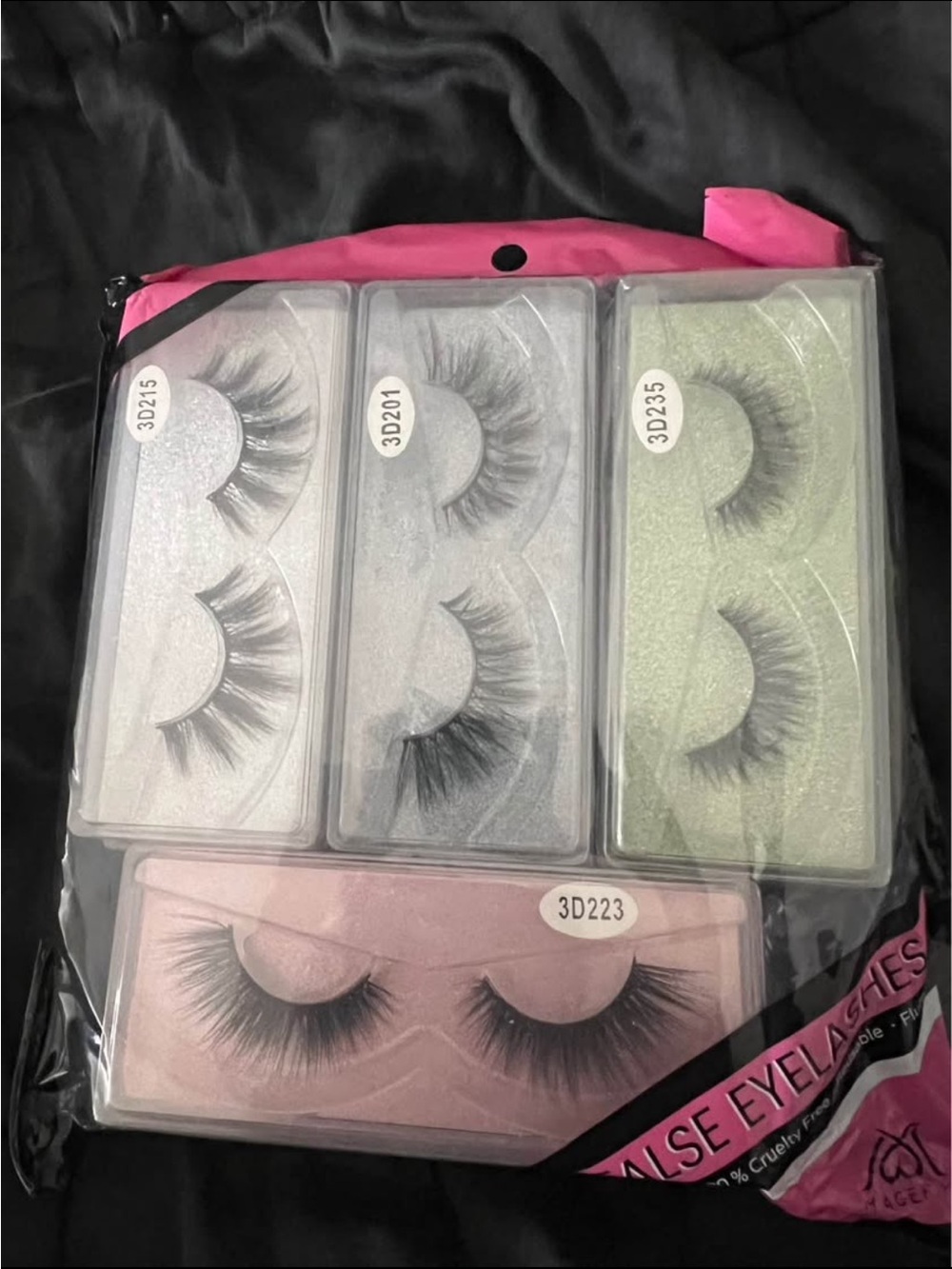 Pack of 5 Pink False Eyelash Sets - Dramatic Volume Lashes pack of 4